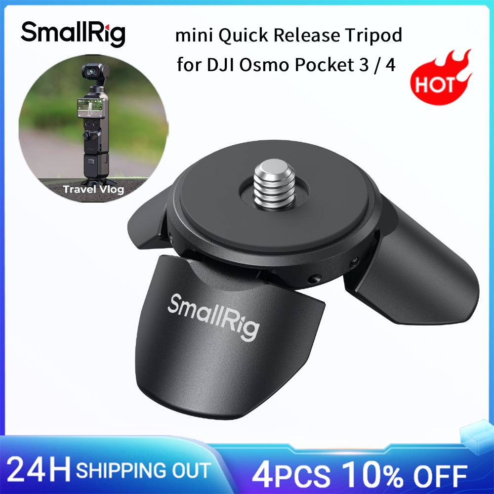 SmallRig Mini Quick Release Tripod for DJI Osmo Pocket 3 / 4 Magnetic Mount, Portable for Pocket 4/3 Action 6/5Pro, for Insta360