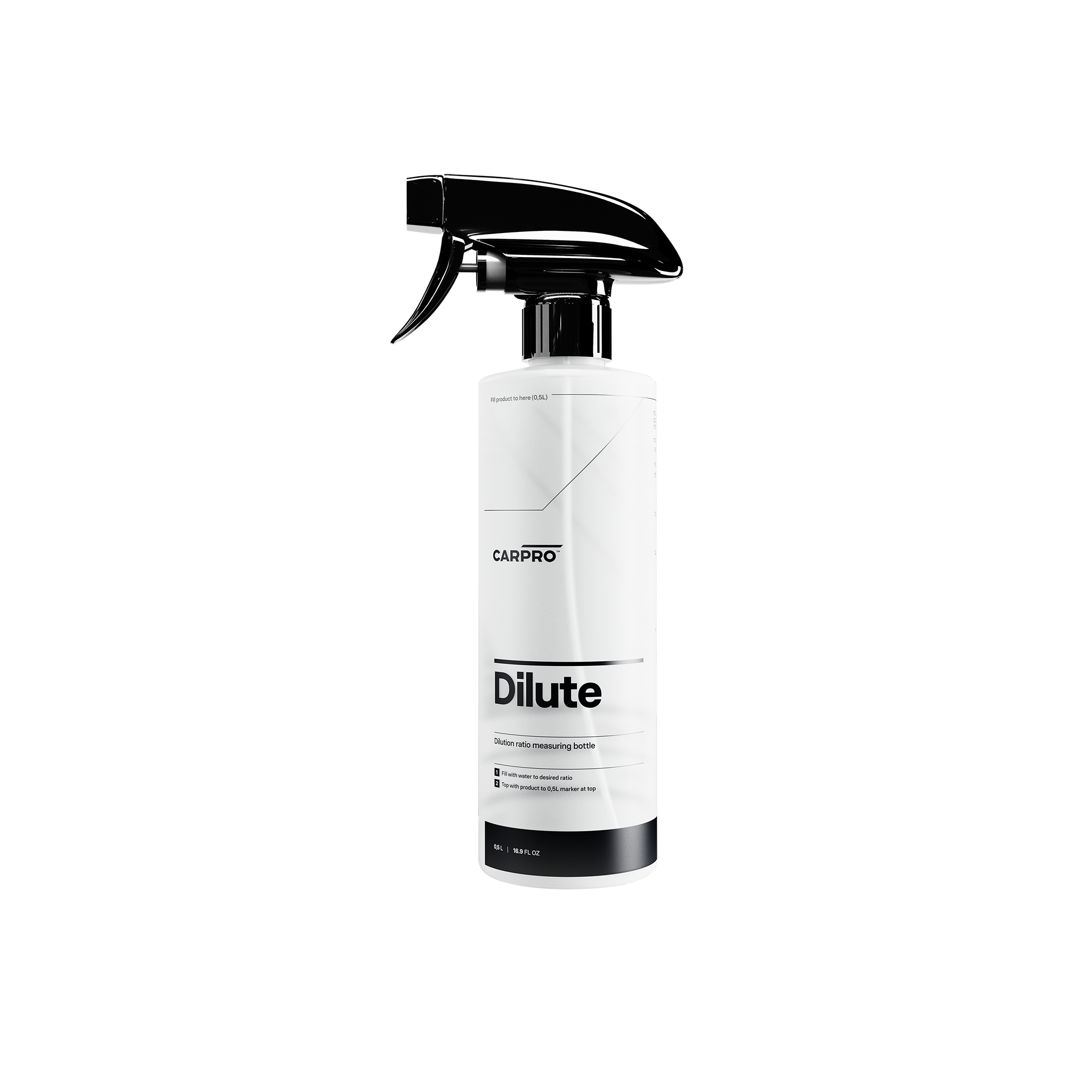 "Dilute" Sprühflasche HDPE-Zylinderflasche mit Skala (28/400) - 500ml