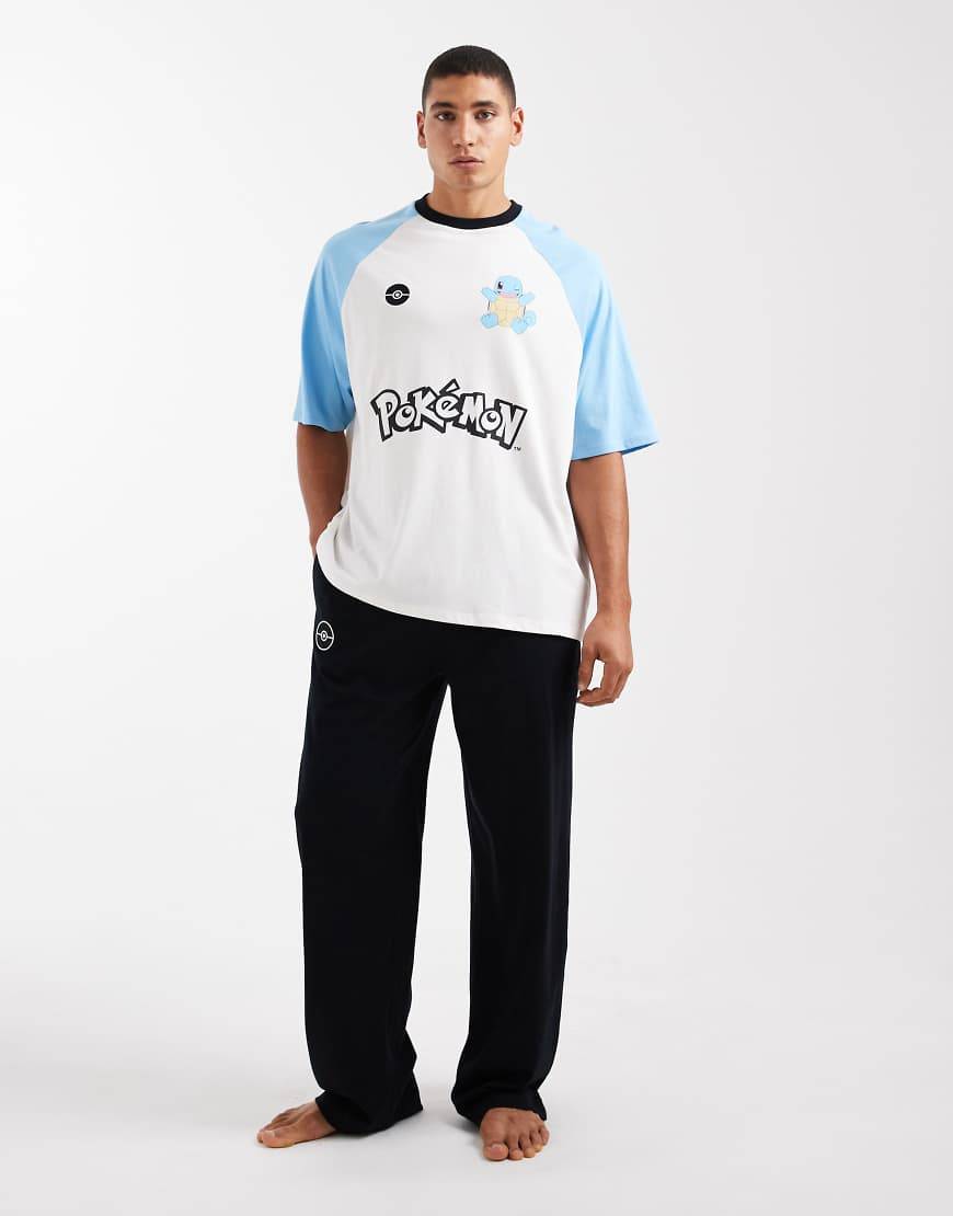 ASOS DESIGN - Blåt pyjamassæt med Pokémon Squirtle-grafik - XS