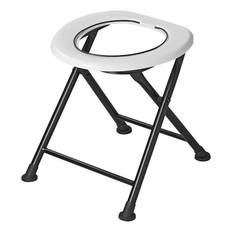 Campingtoilet Foldbar - Kapacitet 150 kg - Sort & Hvid - Hurtig levering