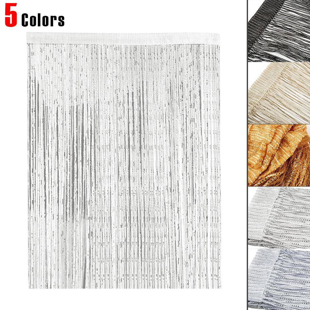 100x200CM Snörgardin Trådgardin Avdelare Enkel Tofsprydd Frans Fönsterpanel Gardiner Anti-mygg Fluga Insekt Kryp Gardiner