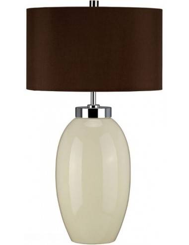 Victor S Bordlampe i keramik og faux silke H58 cm 1 x E27 - Creme/Brun