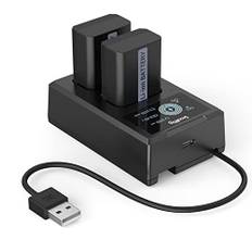 SMALLRIG NP-FW50 Battery Akuu Ersatzbatterien (2 Stück) & LCD Display Ladegerät Set, Wiederaufladbarer Akku für Sony ZV-E10, A6000, A6500, A6300, A6400, A7, A7 II, A7R II, A7S II, A7S, A7R, RX10-3818