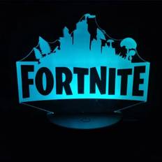 Fortnite 3D lampe. Natlampe med et lysende Fortnite logo. Farveskift mellem 7 farver.
