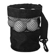 Generico Golf Ball Pouch, Nylon Golf Ball Carrier, Black Golf Ball Bag, Golf Storage Bag, Bärbar Nylon Golf Ball Pouch for Driving Range, Träning, Golf Course and Practice