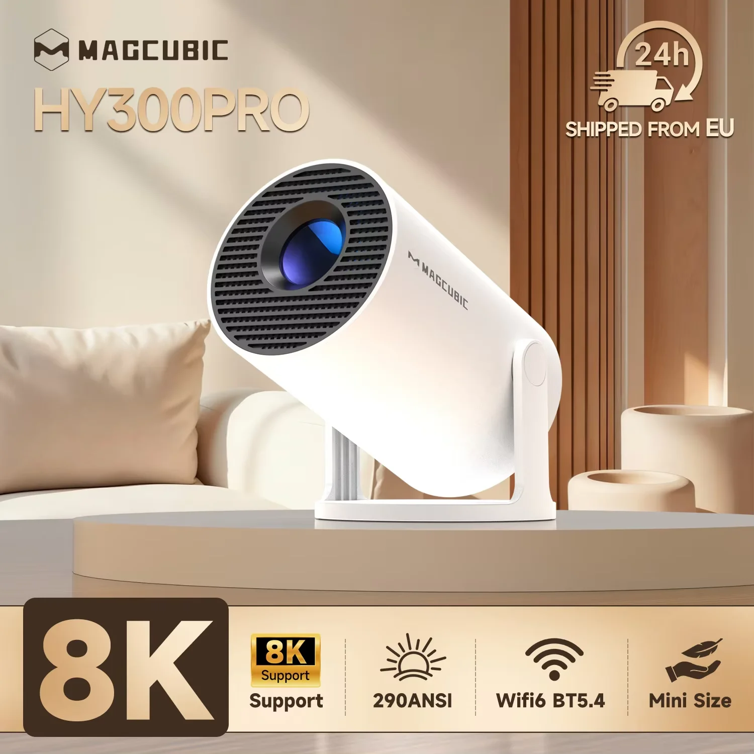 Magcubic Projector 8K Android 14 HY300 Pro Wifi6 290ANSI Allwinner H726 BT5.4 1080P 1280*720P Cinema Outdoor Portable Projetor