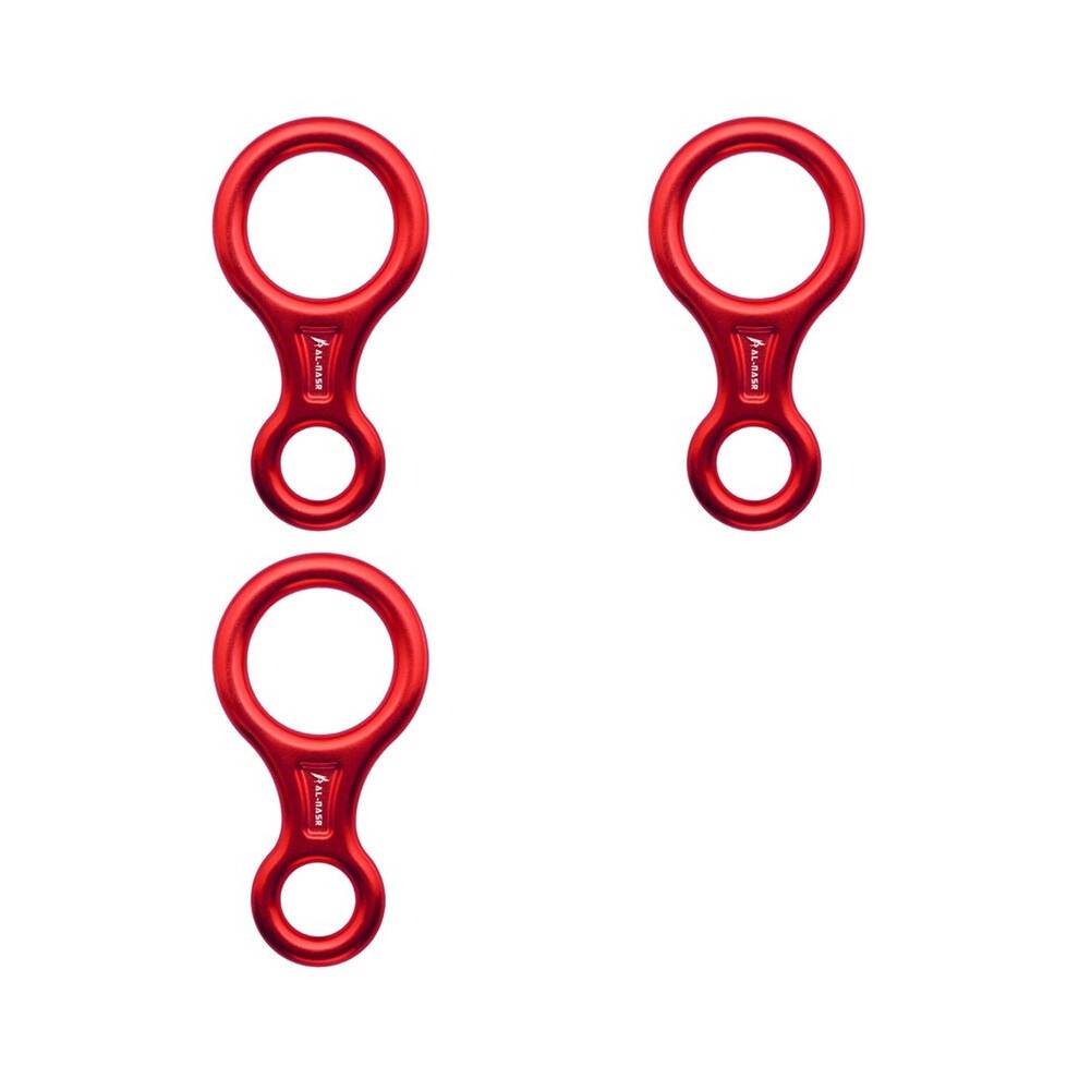 3X 35KN Rock Climbing Carabiner Figure 8Rappelling Rope Descender Aluminum Figure Belay Device
