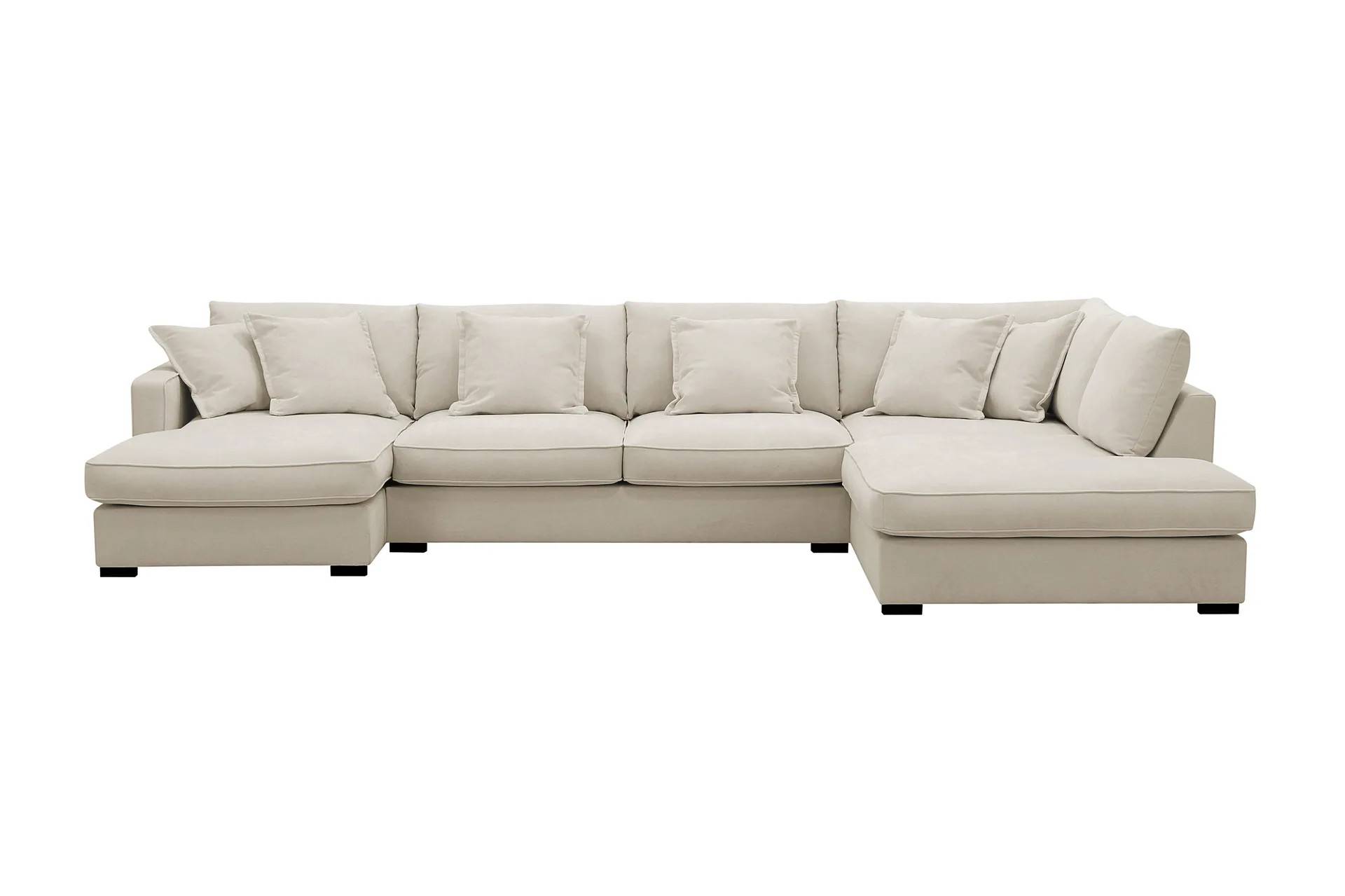 Scandinavian Choice Rossita Lyx 5-sits Vänstervänd U-formad Extra djup Soffa med Divan och Schäslong i Tyg - Beige U-soffa