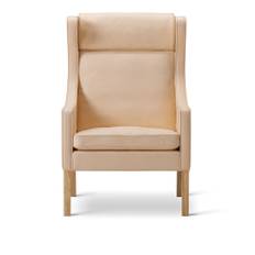 Fredericia Furniture - Mogensen 2204 Wing Chair, Oak soap, Leather Cat. 3 - 90 Natural - Lænestole - Børge Mogensen - Brun - Læder/Træ