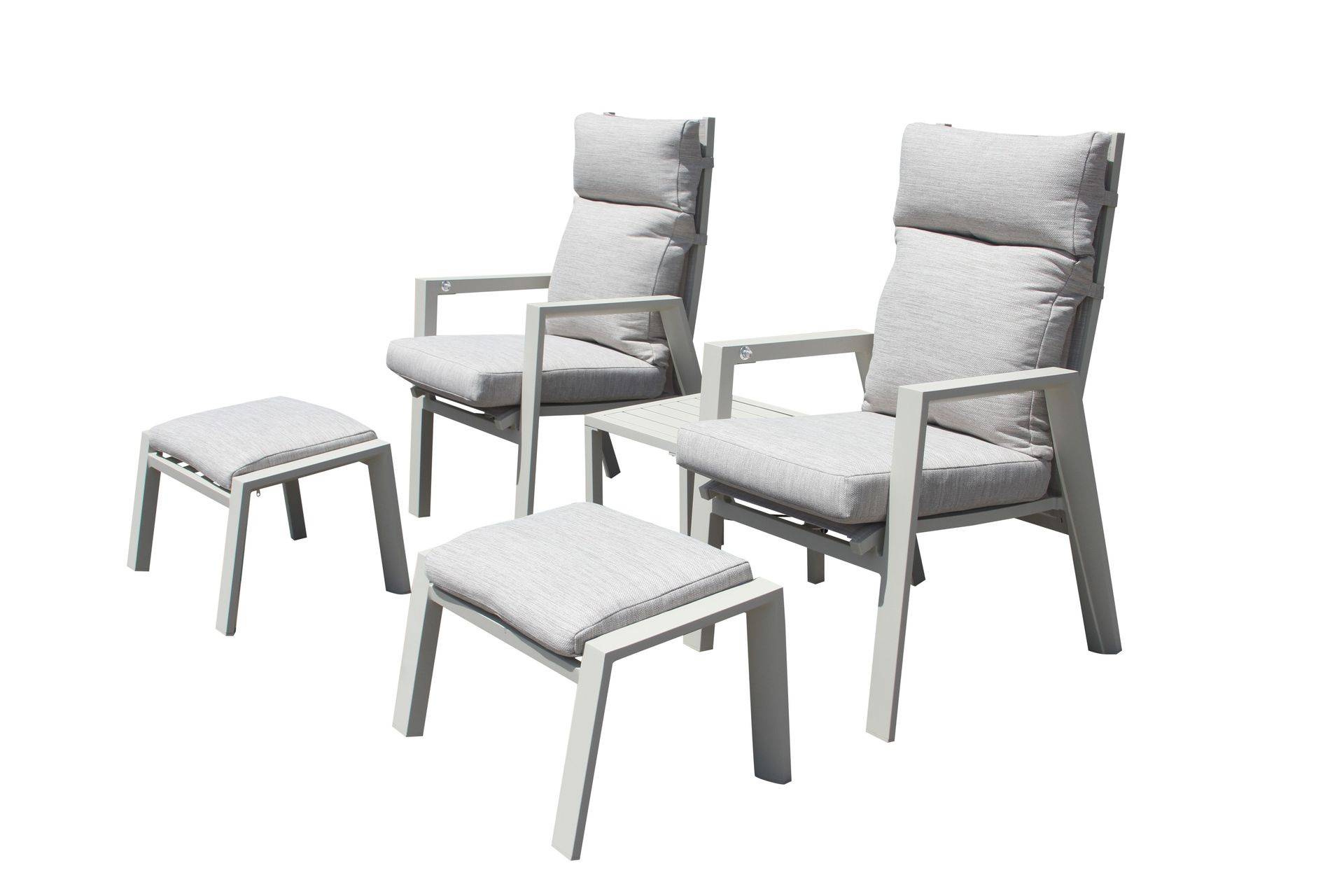 Trädgårdsmöbelgrupp Palermo relax med sidobord - beige Balkonggrupp & balkongset Beige Metall