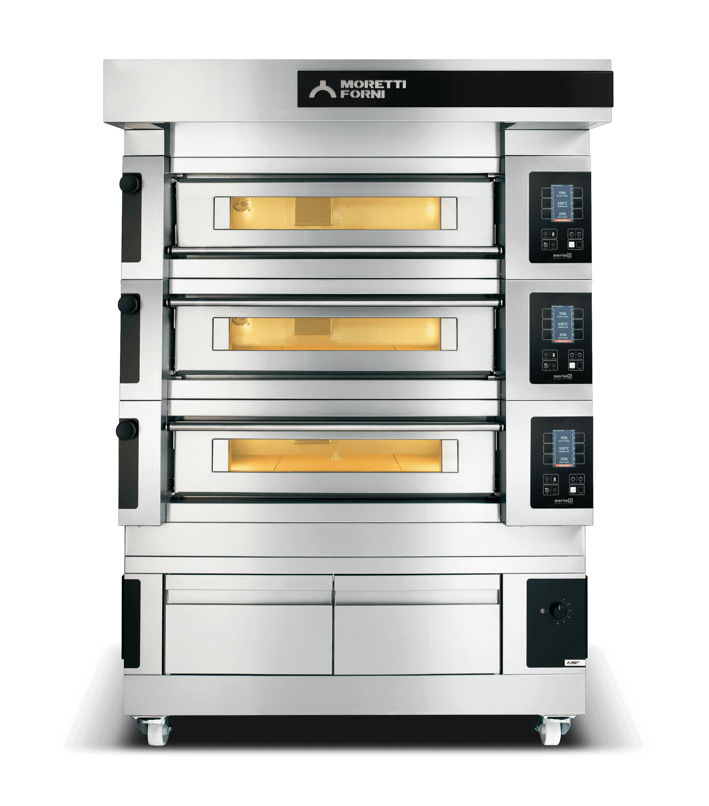 Moretti Forni - S100E, Pizzaovn MOD 3/L inkl. Varmeskab