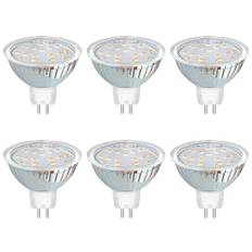 Akynite Leuchtmittel GU5.3 12V 3W Warmweiß 3000K, 120 Grad, 300lm, GU5.3 20W Halogen Ersatz, 50mm AC DC 12V MR16 GU5.3 LED-Einbaustrahler Warmweiss, nicht dimmbar, 6 Stück