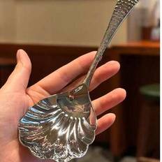 1/2 serveringssked i rostfritt stål, sopp- och nudelsked med långt skaft, serveringssked för restaurang/hotell/hemmabruk, glasssked i rostfritt stål i - Multifärgad (Silver-2 st,Silver-1 st)