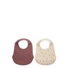 CeLaVi Silicon Bib (2-pack) - Mata - ROSE BROWN / multi