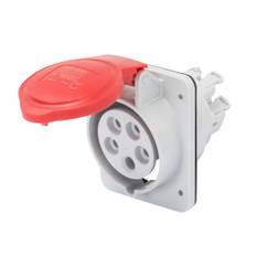 CEE Indbygnings udtag 10° HP 5P 16A 400V 6H FW rød IP44