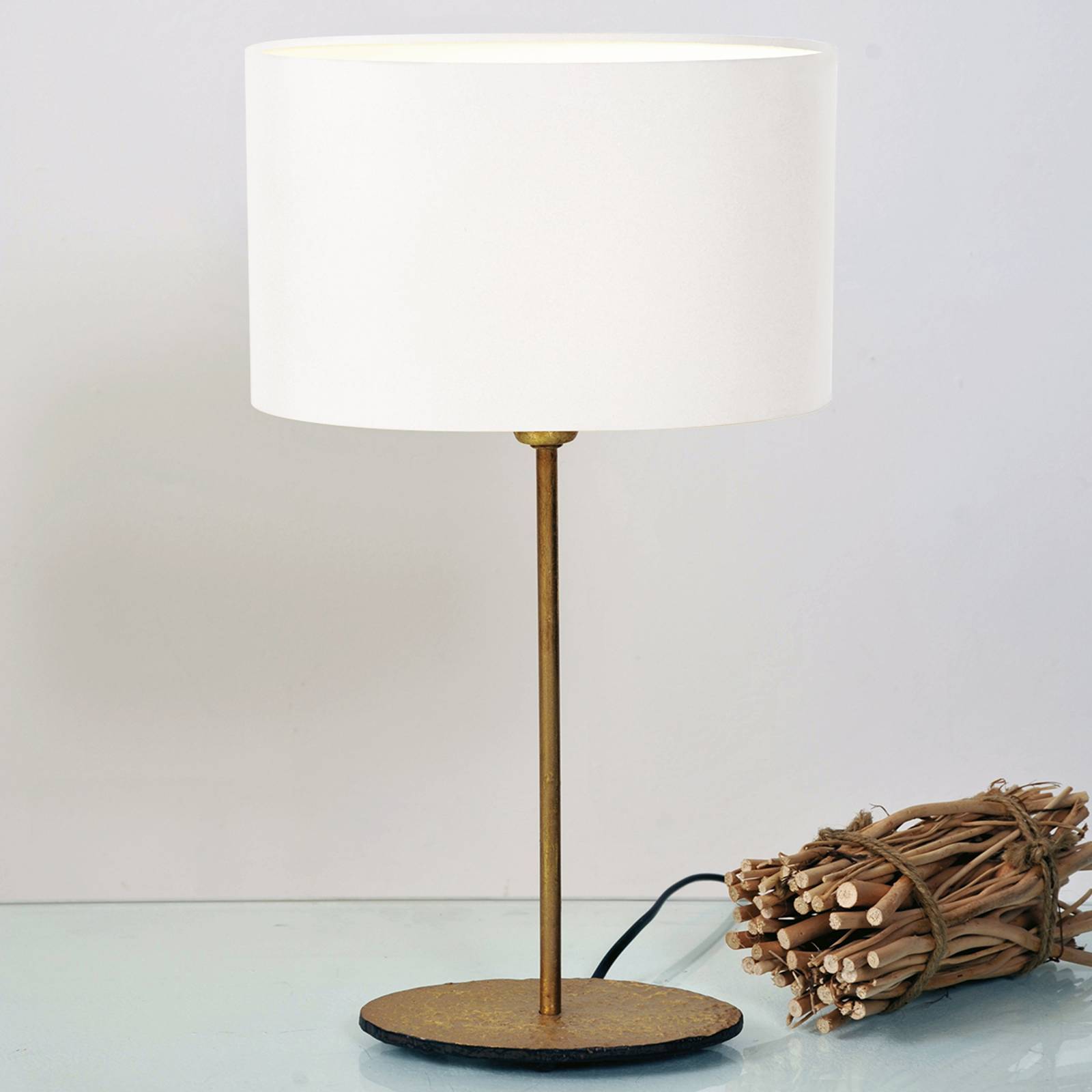 Holländer Bordslampa Mattia, Brun / mässing, Vardagsrum / matsal, Metall, Modern, Bordslampa