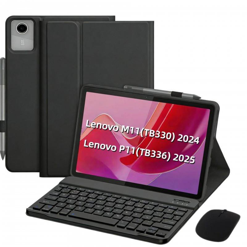 Lenovo Tab M11 TB336 Surfplattafodral Med Bluetooth-tangentbordsskydd TPU Smart Sömnstöd Fodral 12 Färger