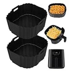 Smlntbu Airfryer silikonform kompatibel med Philips Essential 4,1 l (HD9252, HD9200, HD9255), 2 st silikon bakform återanvändbar istället för bakpapper för varmluftsfritös tillbehör