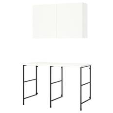 IKEA - ENHET opbevaringskombination, antracit/hvid, 139x63.5x90.5 cm