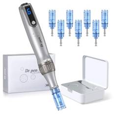 Dr. pen Ultima M8S Microneedling Pen, Äkta varor, trådlöst, elektriskt microneedling, professionell hudvårdsredskap för ansikte/kropp/hårväxt, med 7 typer av ersättningskassetter (Modell: M8S)