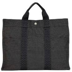 Hermès Vintage, Pre-owned, unisex, Grå, ONE SIZE, Tyl, Pre-owned canvas håndtasker