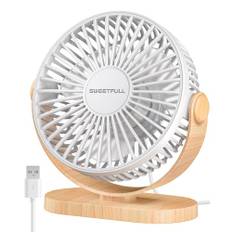 SWEETFULL USB-fläkt, minifläkt, liten bordsfläkt, tyst, 3 hastigheter, skrivbordsfläkt, lätt att bära för kontor, hem och utomhus