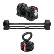 Justerbar hantel, skivstång och kettlebell 2,5 - 24 kg