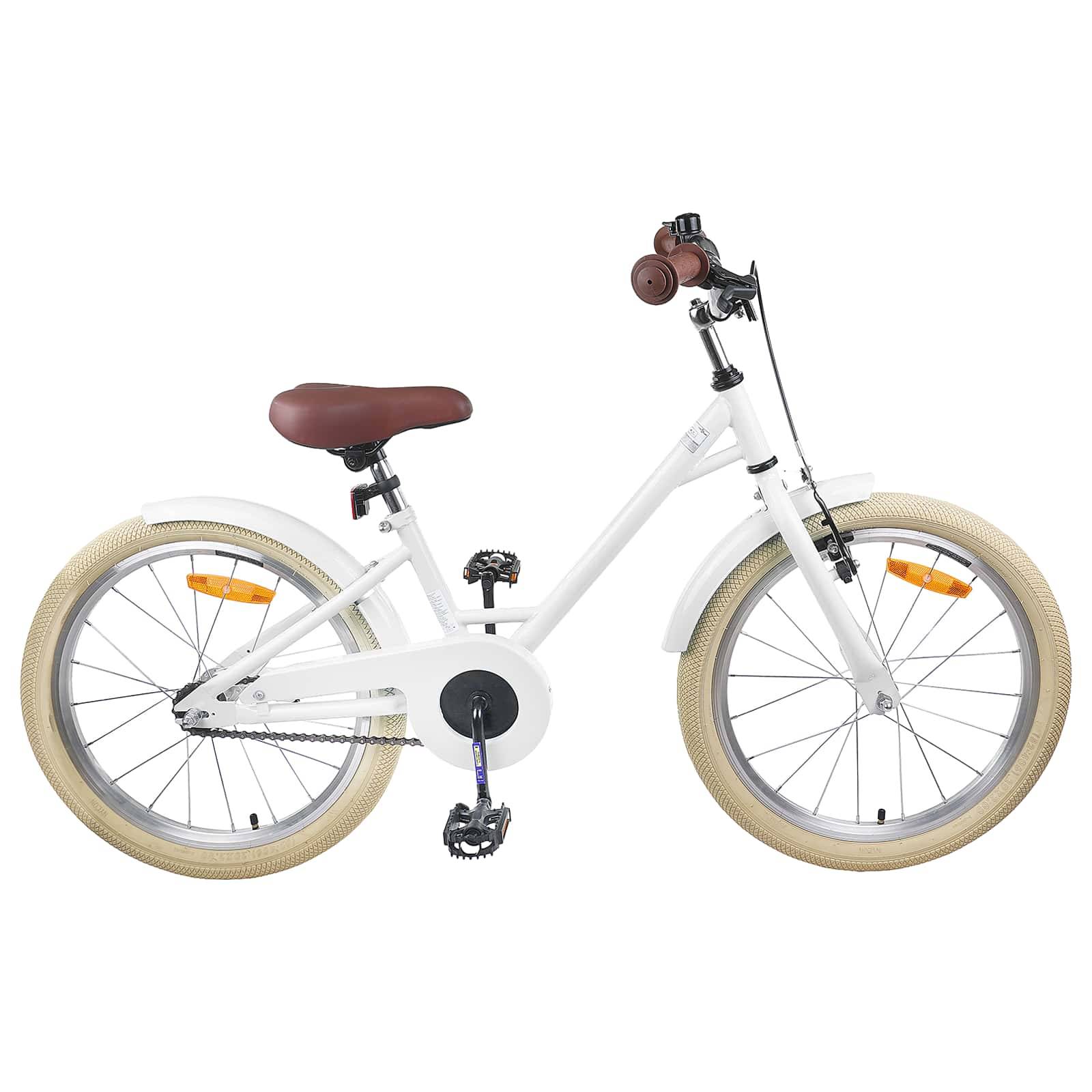 vidaXL Børnecykel 18 tommer til 5-7 år gammel Hvid