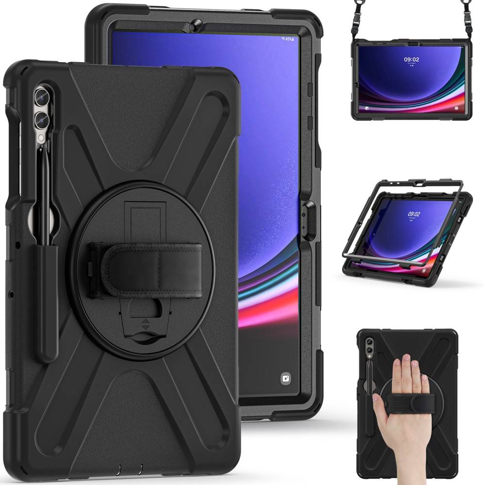 Stødsikker Hybridcover med skulderrem Samsung Galaxy Tab S8 Plus Sort