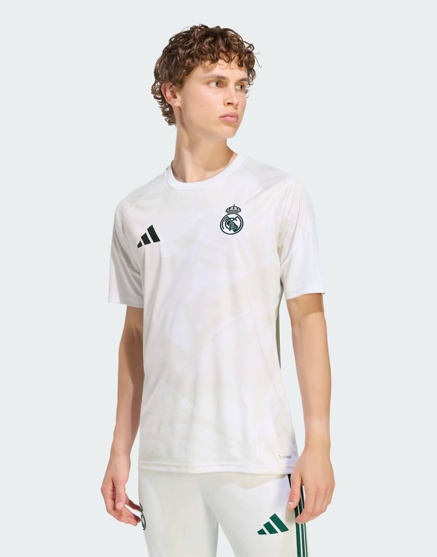 adidas performance Real Madrid 26/27 pre-match-tröja i vitt