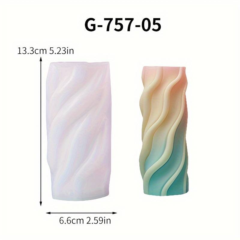 TEMU Fantasy Wave Cylinder Silicone Mold For Candles And Aromatherapy Stones - Irregular Shape Craft Tool