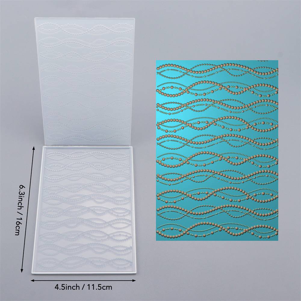TEMU Texture Bead Line 3d Embossing Folder Texture Pattern Background Diy Scrapbooking Craft Supplies For Embossing, Template Molds, Decorative Crafts Making