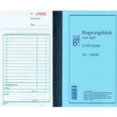 Regningsblok med moms, 2 x 50 blade, 10,8 x 20 cm (nr. 10040)