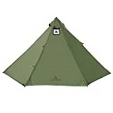 Longeek 1-4 Man Tält Camping Ultralätt Vattentät med Veranda 4 Säsonger Varmt Tipi (Green Pro 1-3person, Åttkantig)