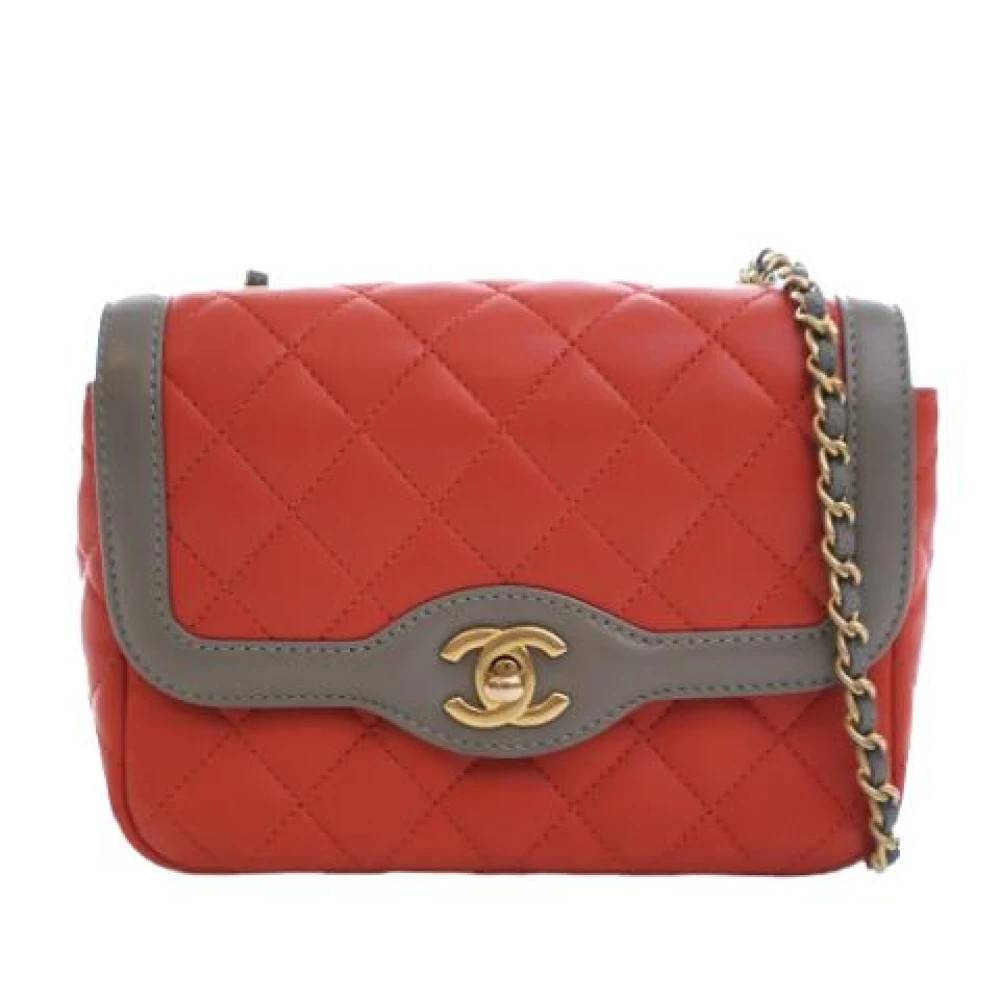 Chanel Vintage Pre-owned Quilted Crossbody Bag - Vintage - Dame - Rød - ONE SIZE - Uld