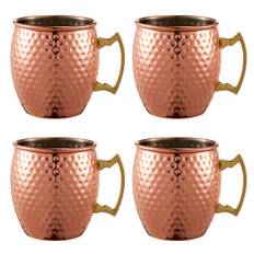 Oliver kopparbägare hamrad 45 cl, 4-pack - Koppar
