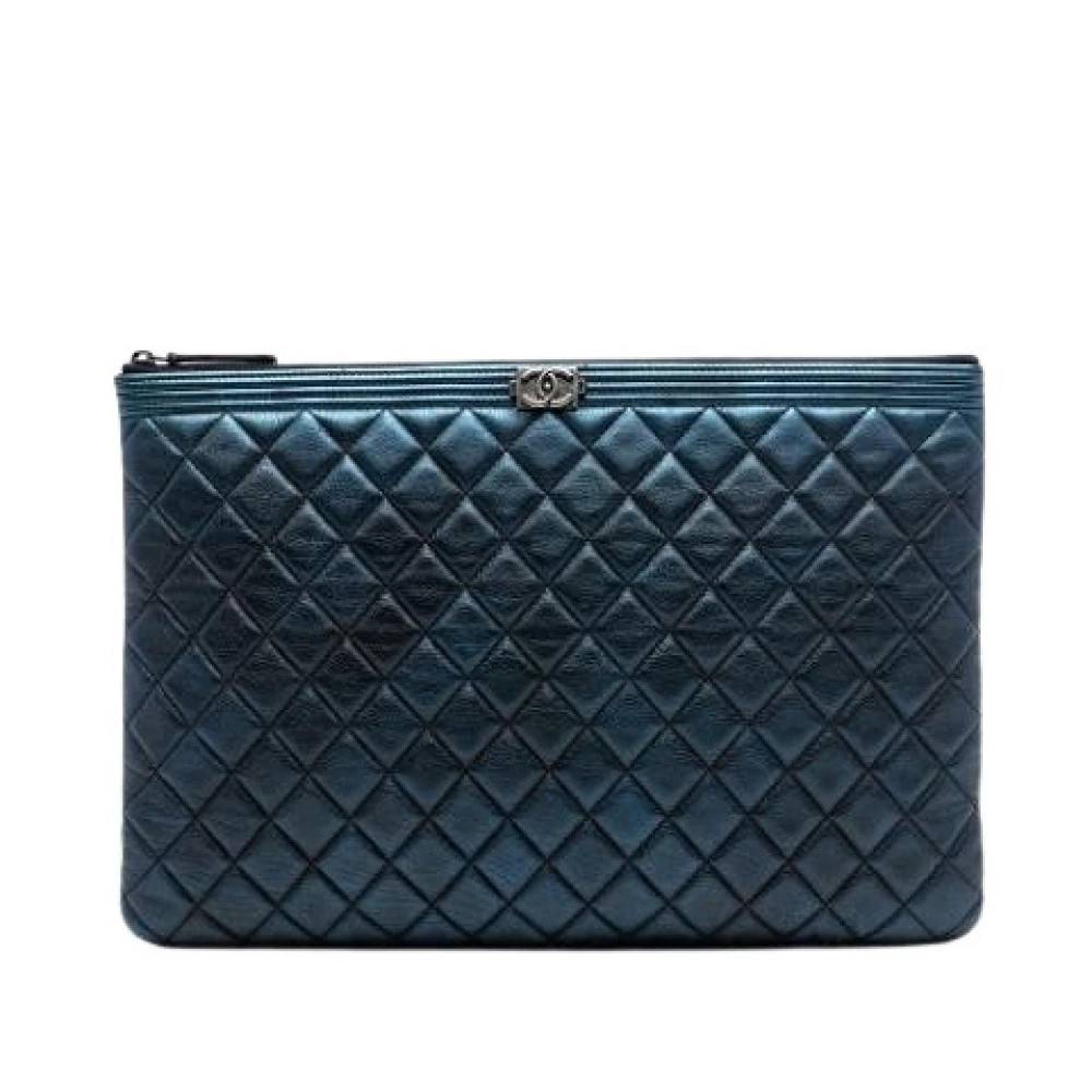 Chanel Vintage - Pre-owned Quilted Metallic Lambskin Clutch Vintage - Dam - ONE Size - Läder