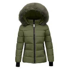 Dam quiltad kappa dunjackor med huva långärmad pufferjacka vadderade rockar damer cardigan toppar vinter varma ytterkläder vardaglig plusstorlek vadderad parkas kappa med blixtlåsfickor, Agreen, 4XL