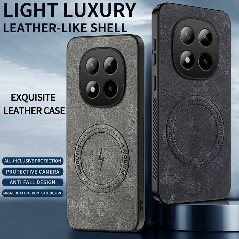För Xiaomi Poco M8 Pro Vintage Affärstelefonfodral Skydd Fårskinn Läder Magnetiskt Fodral Poco M8 Trådlös Fundas Poco M8 Pro blå