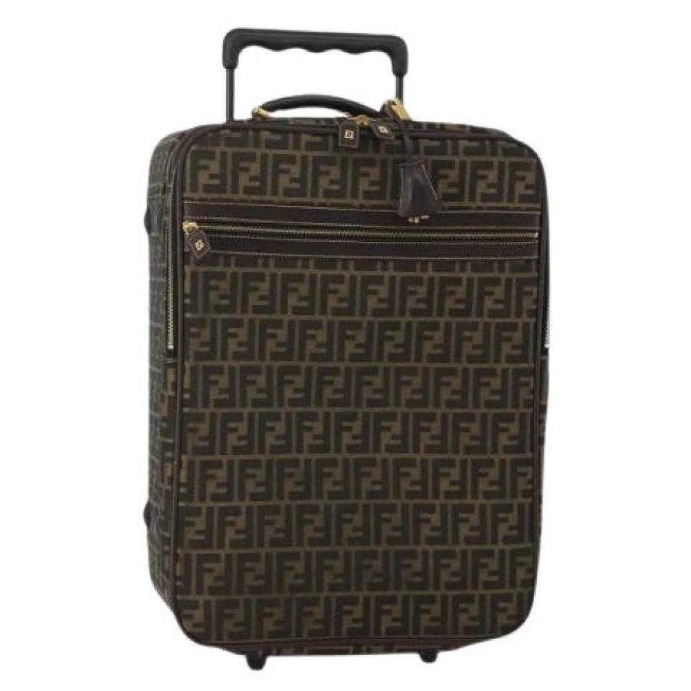 Fendi Vintage Pre-owned Zucca Suitcase - Vintage - Dame - Brun - ONE SIZE - Læder