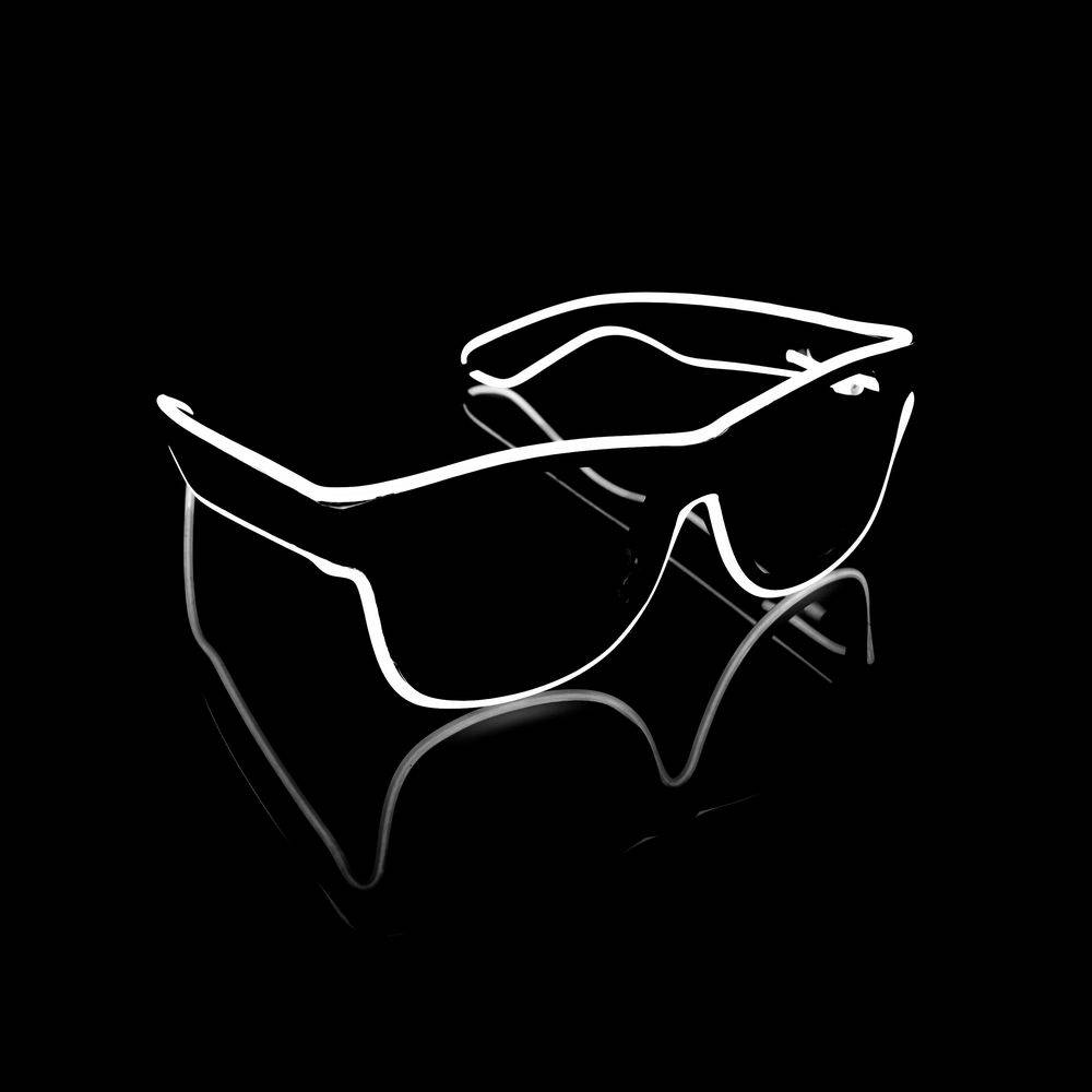 LED Wayfarer Briller Hvid