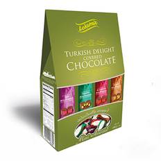 Choklad täckt Turkish delight med nötter och frukt smak