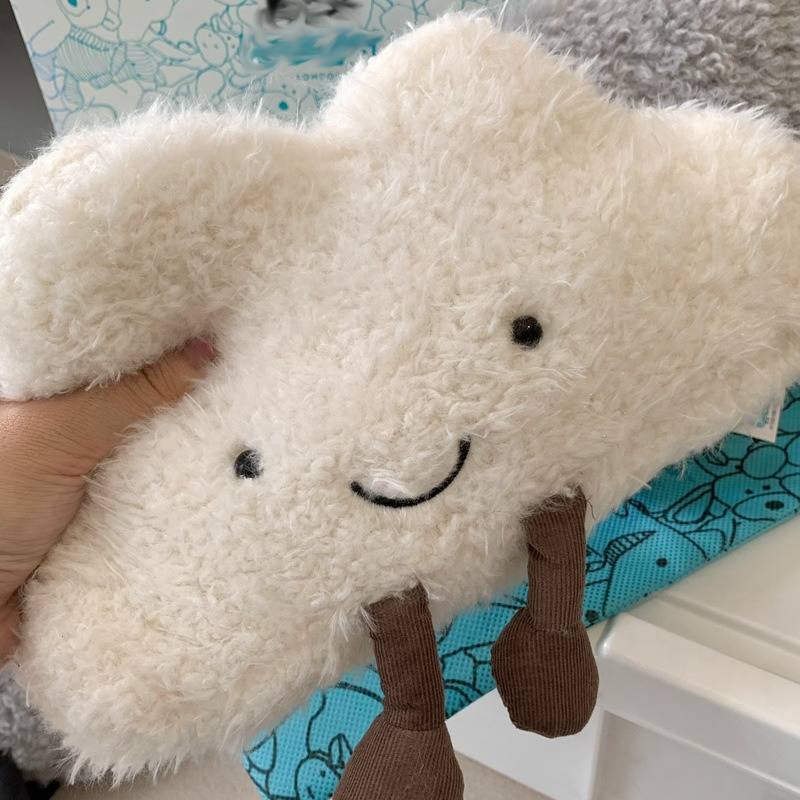 Kawaii Cloud Shoulder Bag Creative Cute Lolita Purse Fashion Cartoon Cloud Plush Crossbody Messenger Phone Ziplock Bag Organizer