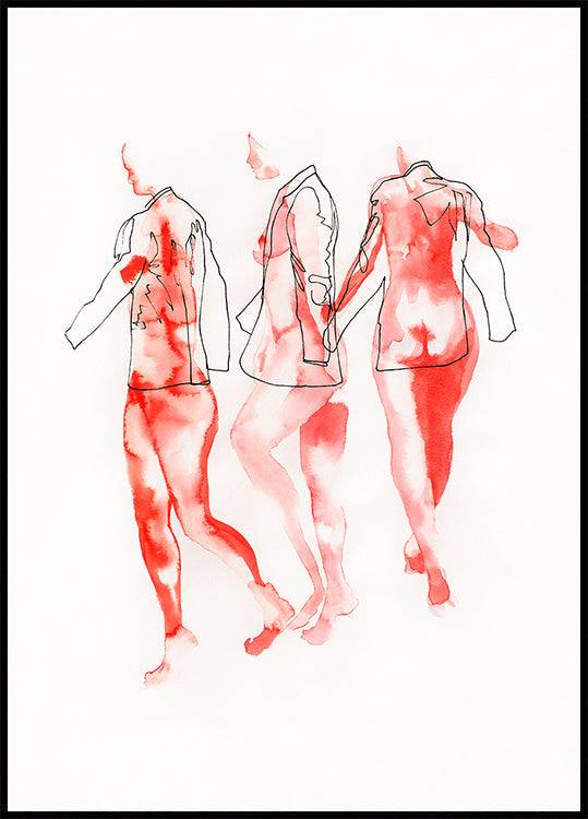 Figure Study try Me On (70x100cm) - Plakater > Konstaffischer, Linjekonst Posters, Abstrakta Posters, Illustrationsposters, Akvarell, BD, LANGFIX