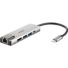 D-Link DUB-M520 USB-C PD Hub - 4K/30Hz - 5in1 - Silver