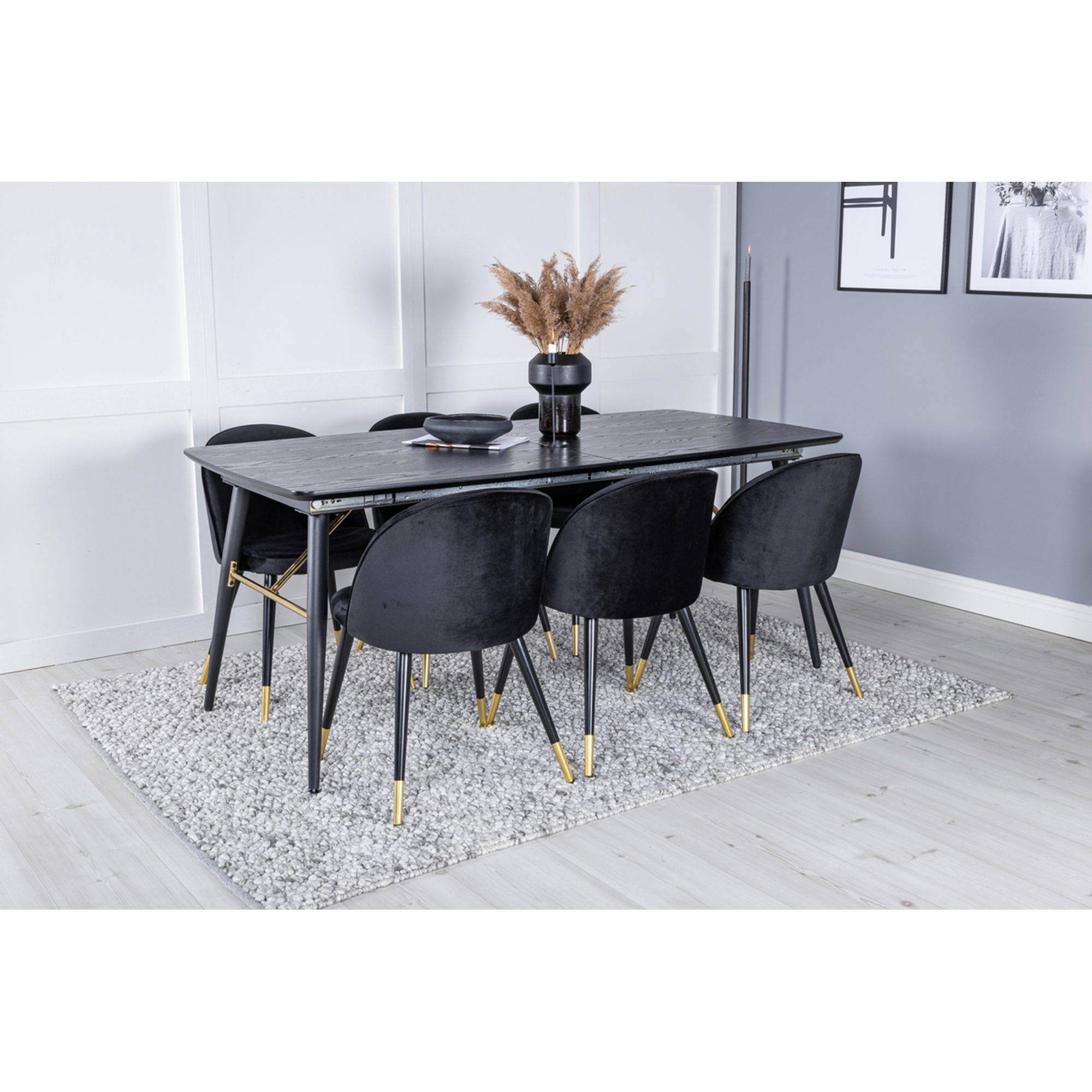 Venture design rektangulär matgrupp gold, velvet