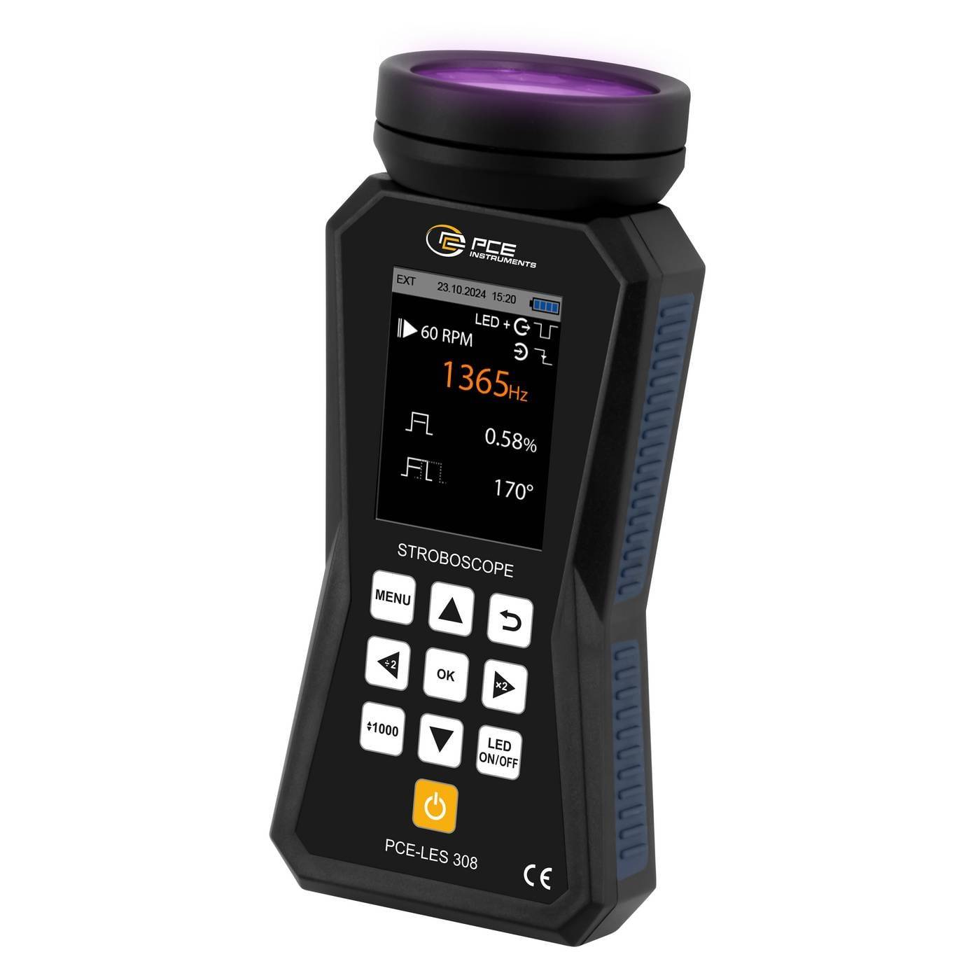 PCE Instruments PCE-LES 308UV-365 LED-stroboskop Antal LED: 8 st Svart ljus (UV)
