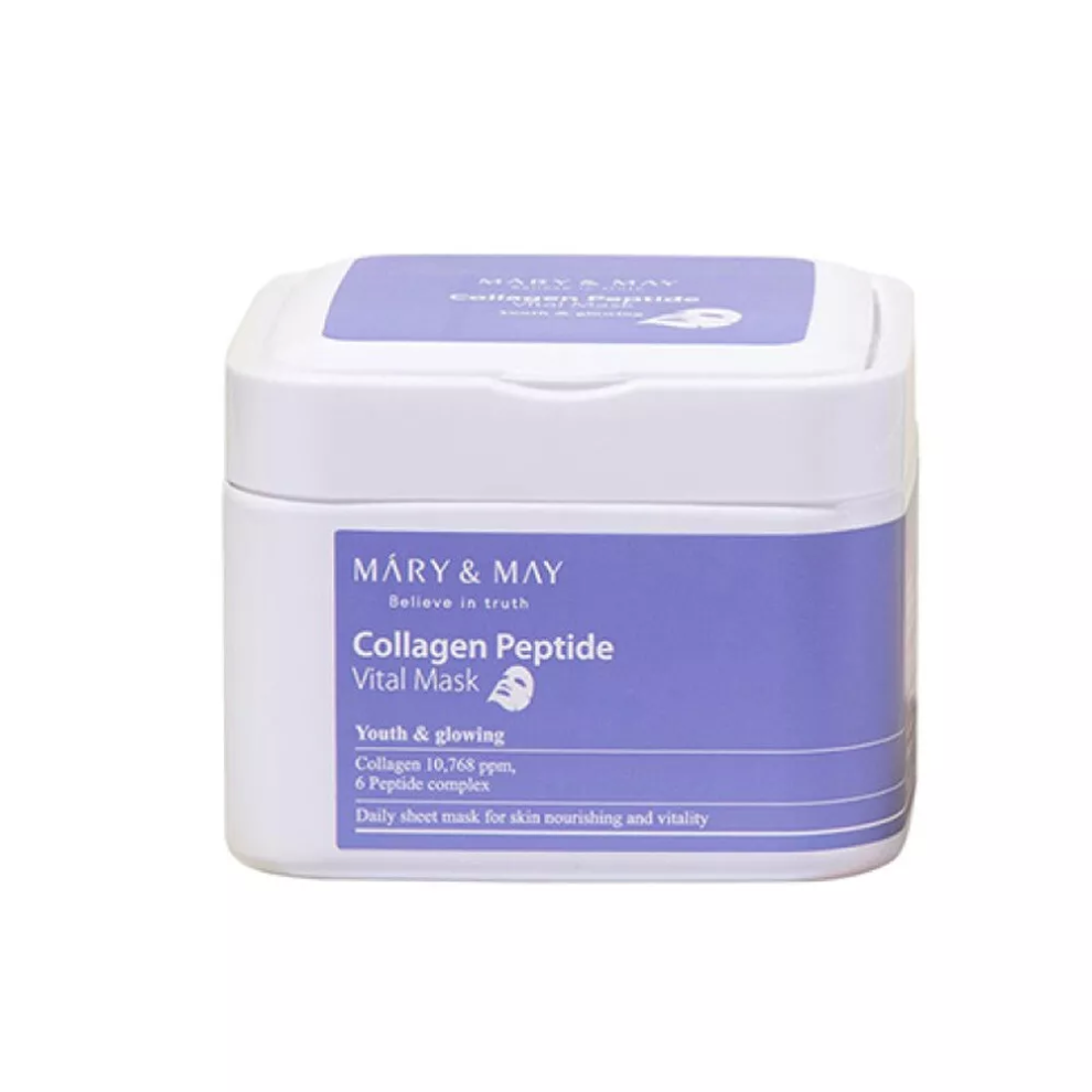 Mary & May, Collagen Peptide, Vital Beauty Mask, 30 Bladeblade, 14,1 oz (400 g)