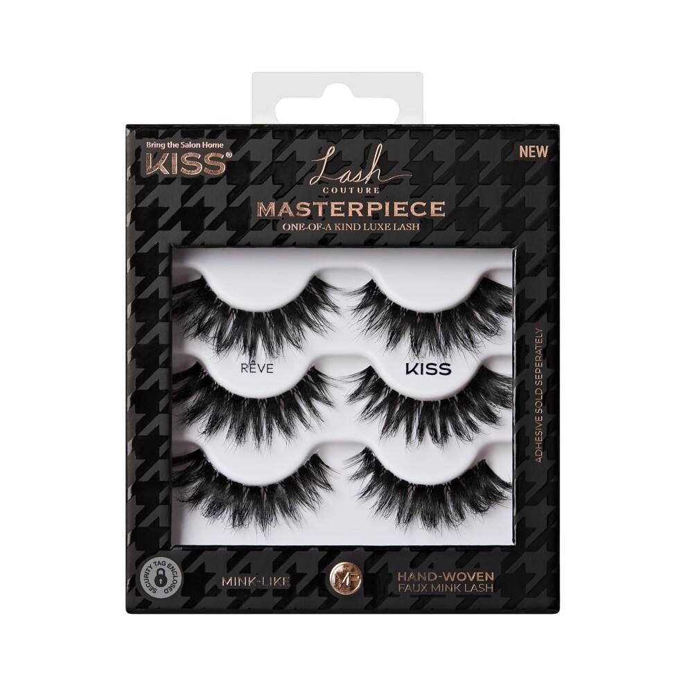 Kiss Lash Couture, Franska Ögonfransar, 'Reve', 7mm-16mm, Inkluderar 3 Par Stripsfransar