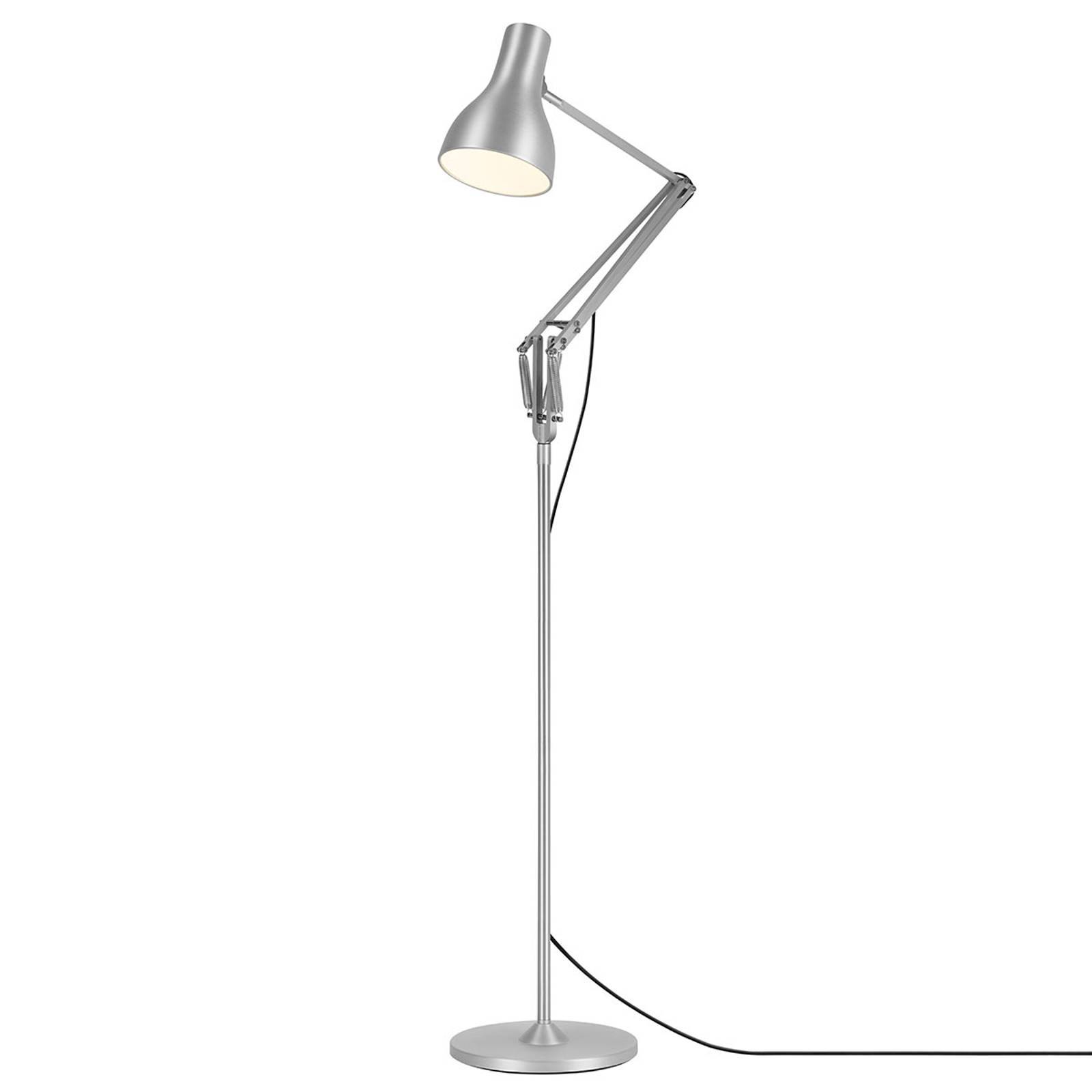 Anglepoise Design golvlampa Type 75, Förkromad / silver, Vardagsrum / matsal, Aluminium / grå / zink, Industriell design, Golvlampa